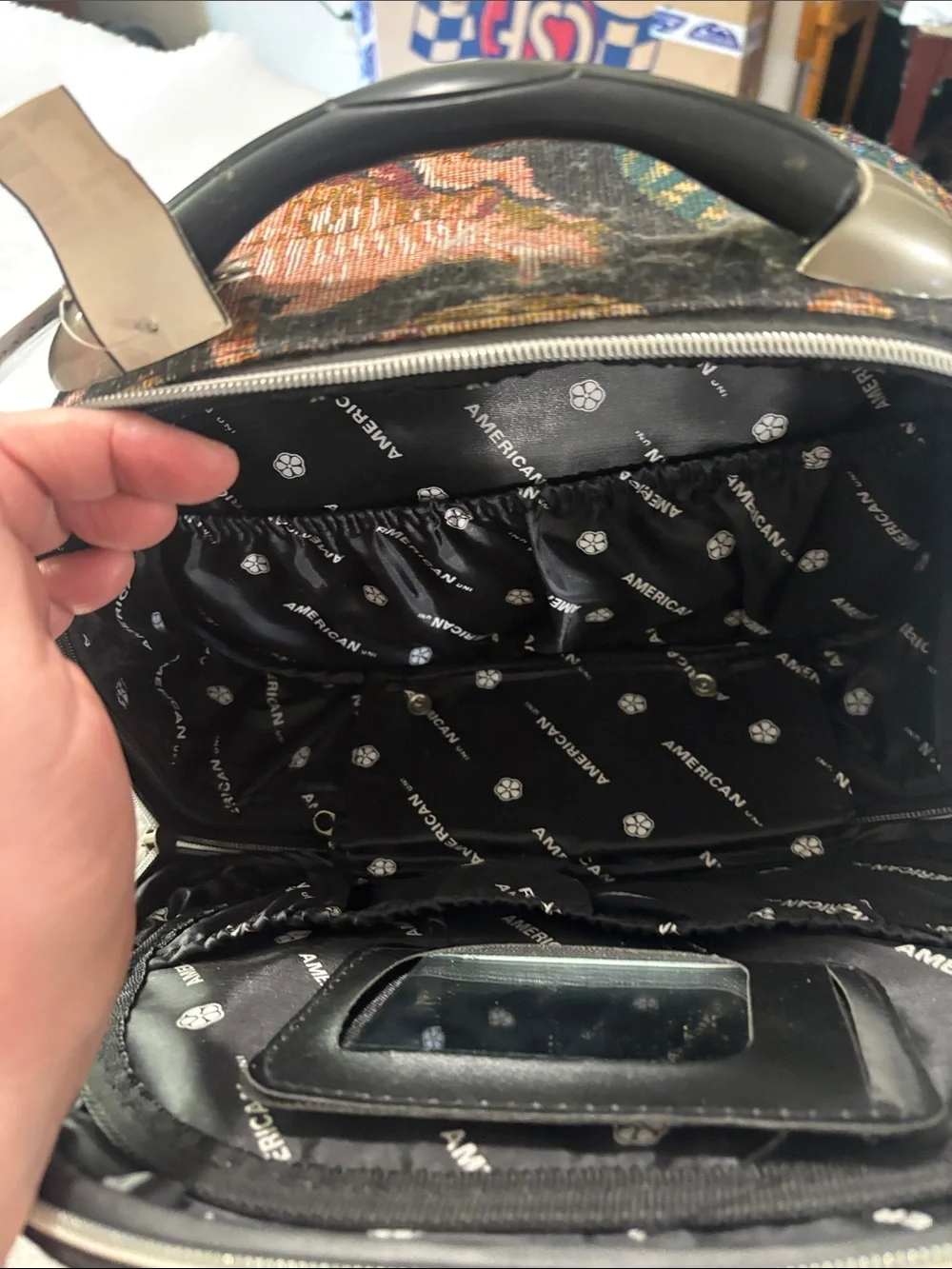 Black Floral Travel Toiletry Bag